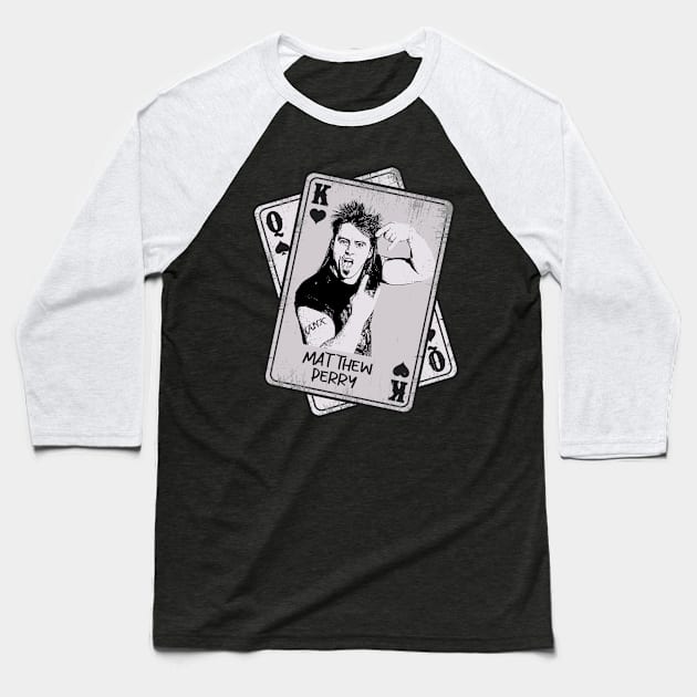 Retro Matthew Perry 80s Card Style Baseball T-Shirt by Slepet Anis